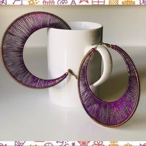 (NWOT) Large Shimmer Fashion Hoop Earrings